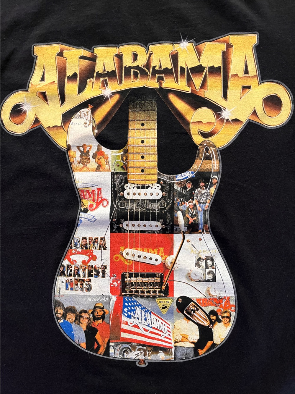 Alabama Guitar Graphic Band T‑Shirt - Black